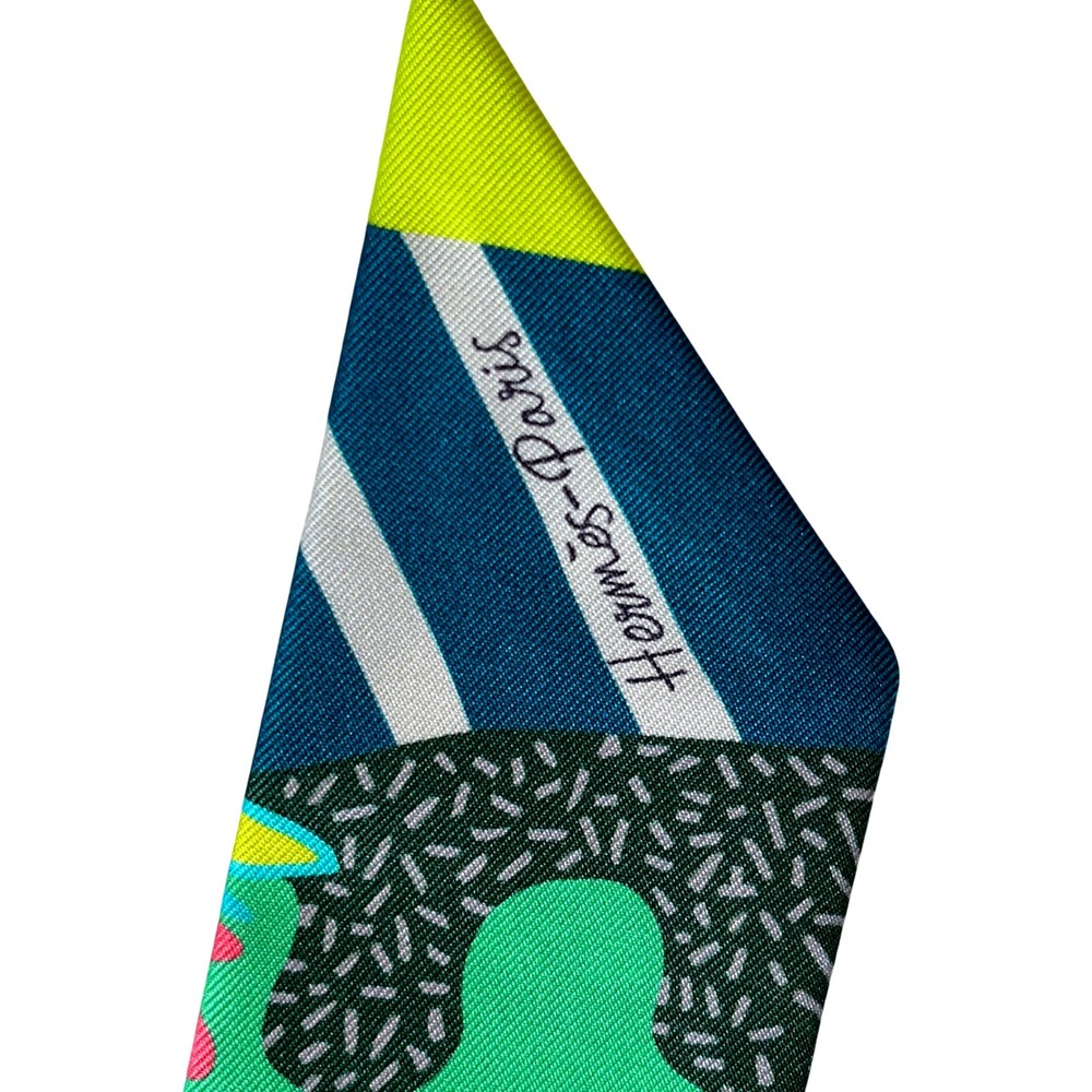 Hermès Twilly En Liberte Scarf Skinny Silk Colorful Print‎ - Picture 3 of 7